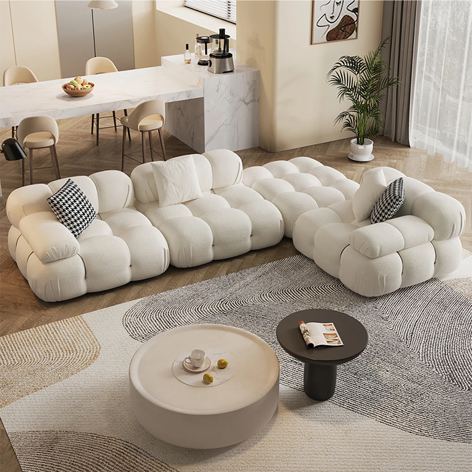 

Modern Newly Design High Quality Sectional Sofa for Living Room Furniture Solid Wood Frame Modular L Shape Sofa