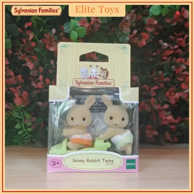 سيلفانيان فاميليز التوائم سلسلة الفيل الأزهار القط مشمس أرنب التوائم لعبة محاكاة سطح يتدفقون المواد البلاستيكية لعبة أطفال