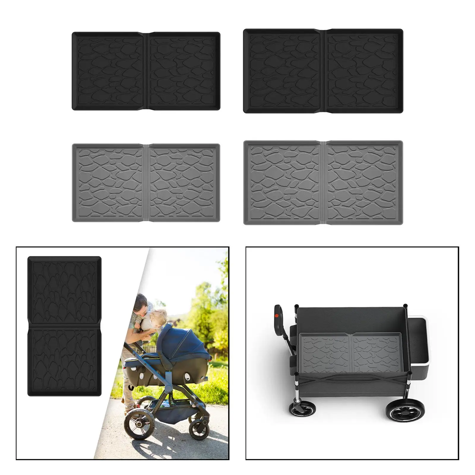 Silicone Stroller Wagon Mat Seat Cushion Durable Protection Prevent Dirt Water Spill Foldable Comfortable for Baby Toddler