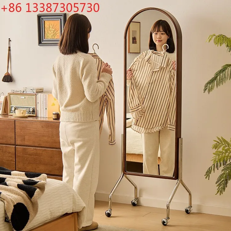 

Передвижное напольное зеркало в полный рост с подставкой для журналов, для гостиной и спальни, с функцией вращения.