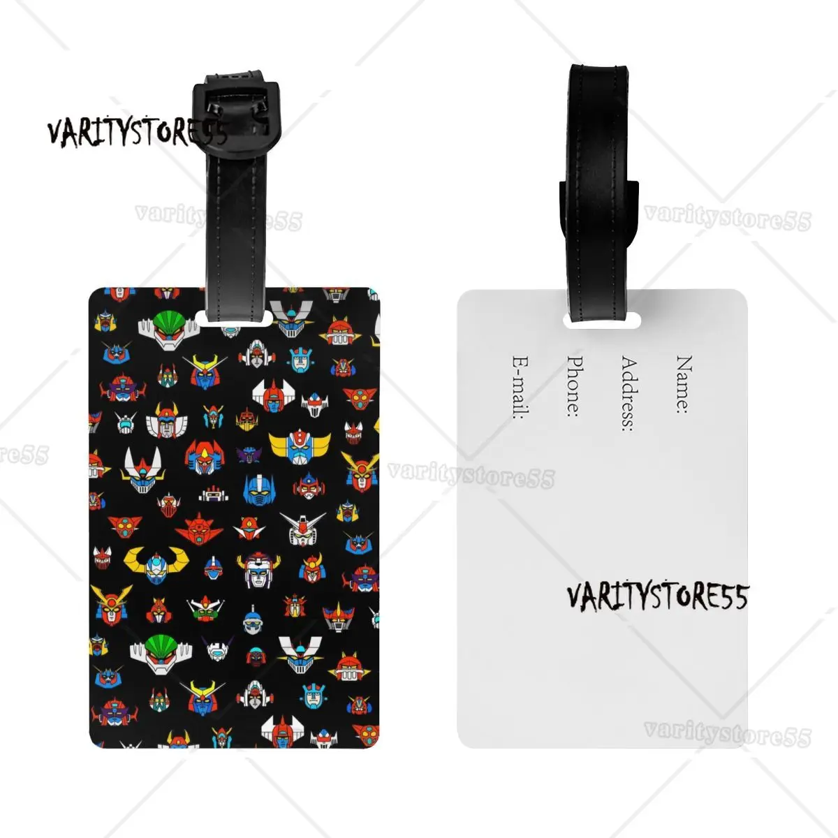 Custom Ufo Robot Logo Luggage Tag Goldorak Grendizer Mazinger Z Suitcase Baggage Privacy Cover ID Label