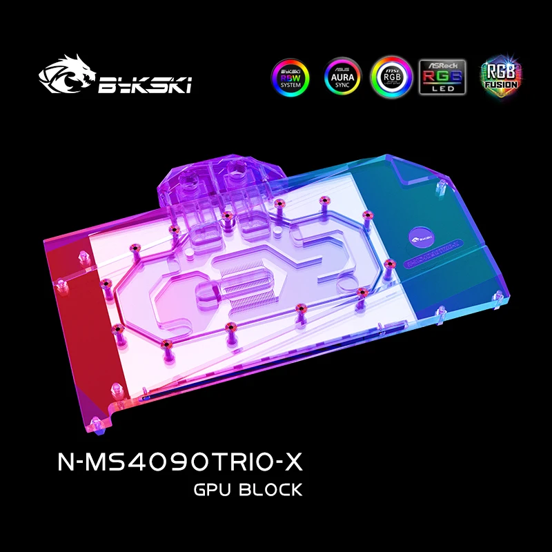 Bykski GPU Waterblock Cooler สําหรับ MSI RTX 4090 Suprim X/RTX4090 GAMING X TRIO 24G การ์ด Watercooler หม้อน้ําทองแดง