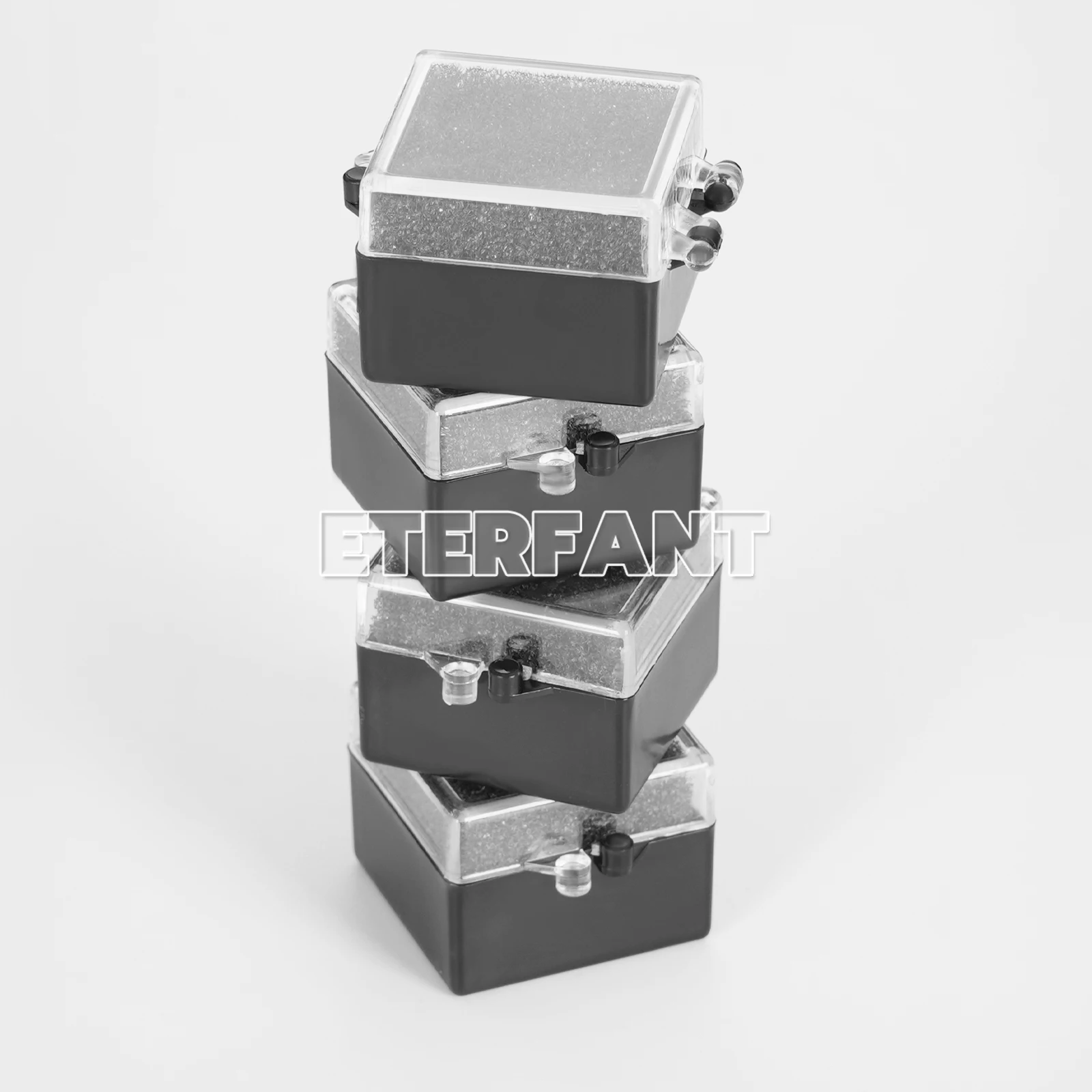 100 قطعة من صناديق التاج الأسود مقاس 1 بوصة من ETERFANT مع غطاء شفاف/إدراج إسفنجة سوداء 1 × 1 × 0.75 28 × 28 × 22 مم بوصة