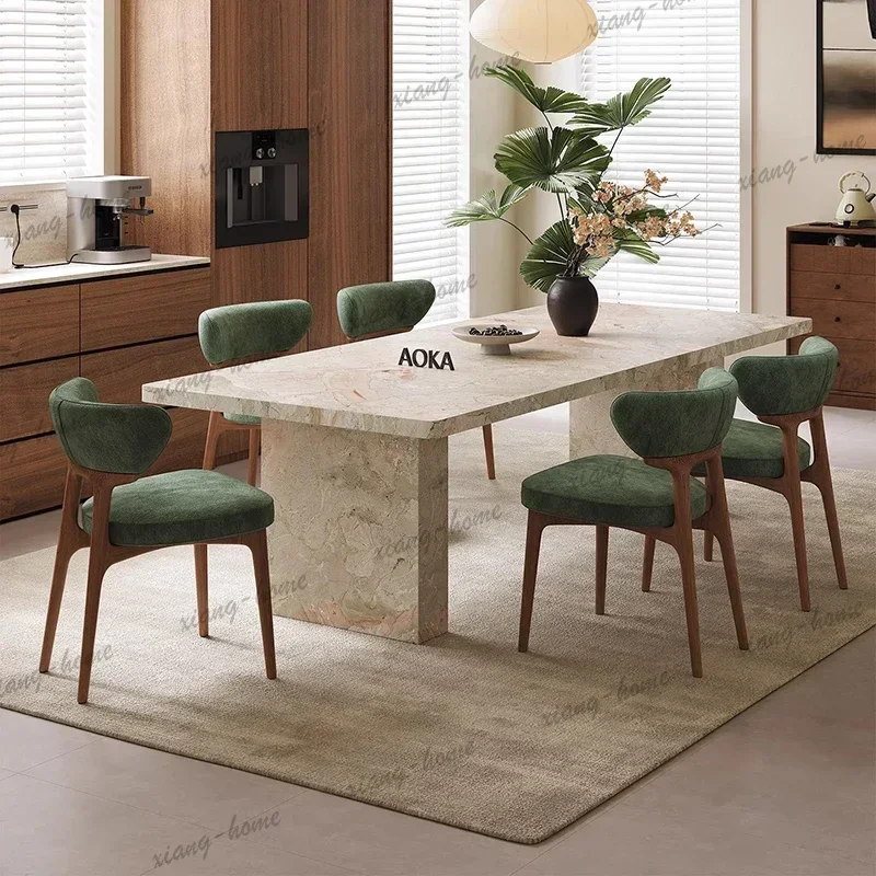 YJ Oval Distinctive Decorative Dining Table Refined Smooth Adjustable Polished Dining Table Tavolo Da Pranzo Kitchen Furniture