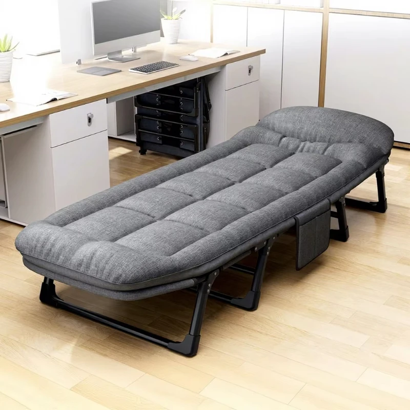 

Lunch Break Metal Folding Bed Portable Single Bed with Recliner for Outdoor/Office/Camp Modern Minimalist Design Multifunctional