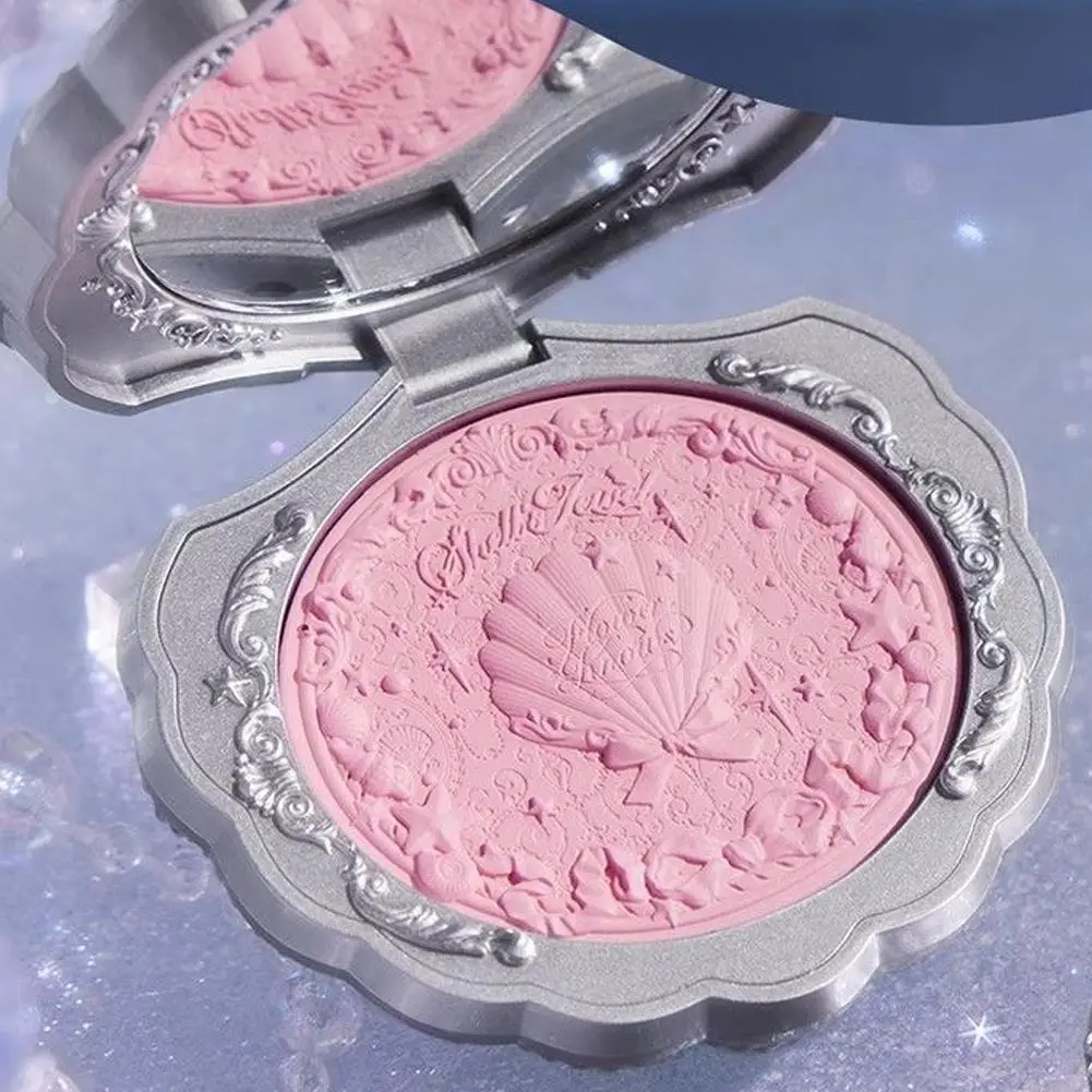 Flower Knows Pearl Shell Shape Velvet Embossed Blush Matte Finish Buildable Blendable Powder Blush สําหรับแก้มสําหรับทุกสีผิว