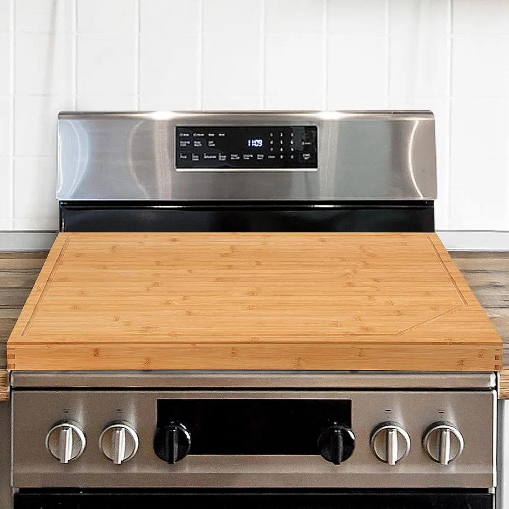 

Cutting Board, Stove Top Covers for Electric Stove, Wood Cutting Boards for Kitchen, Noodle Board Stove Cover (Bamboo)