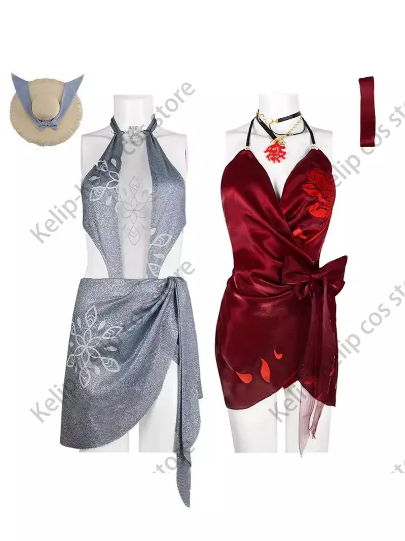 Anime Game Naraka: Bladepoint Viper Ning Cosplay Costume Red Swimsuit Bikini Dress Wig Woman Sexy Summer Day Carnival Suit