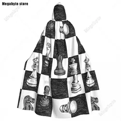 Unisex Adult Chess Figures Cloak with Hood Long Witch Costume Cosplay