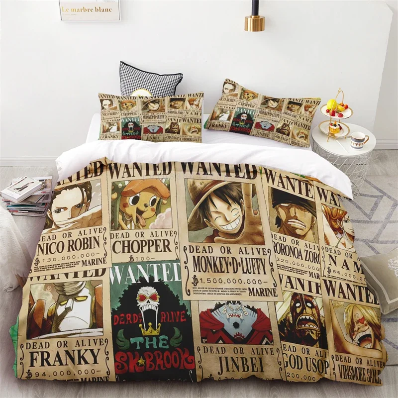 

Duvet Cover One Piece Luffy Chopper and Other Poster Style Cartoon Children's Animation HD Printing Soft Comfortable Breathable