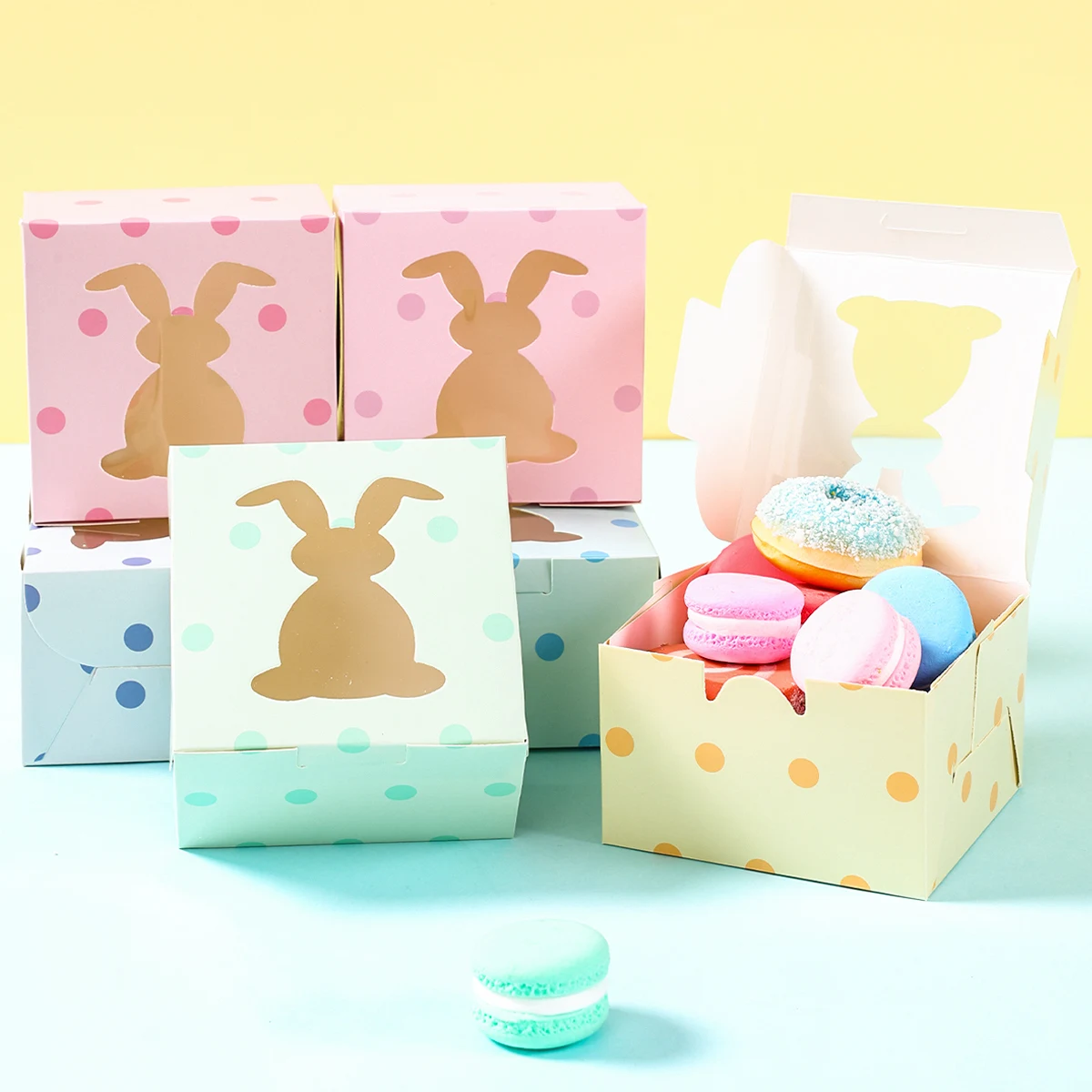 Easter Gift Box Cookie Candy Egg Happy Easter Party Decoration For Home 2025 Kids Easter Party Favors Gifts Rabbit Egg Candy Bag