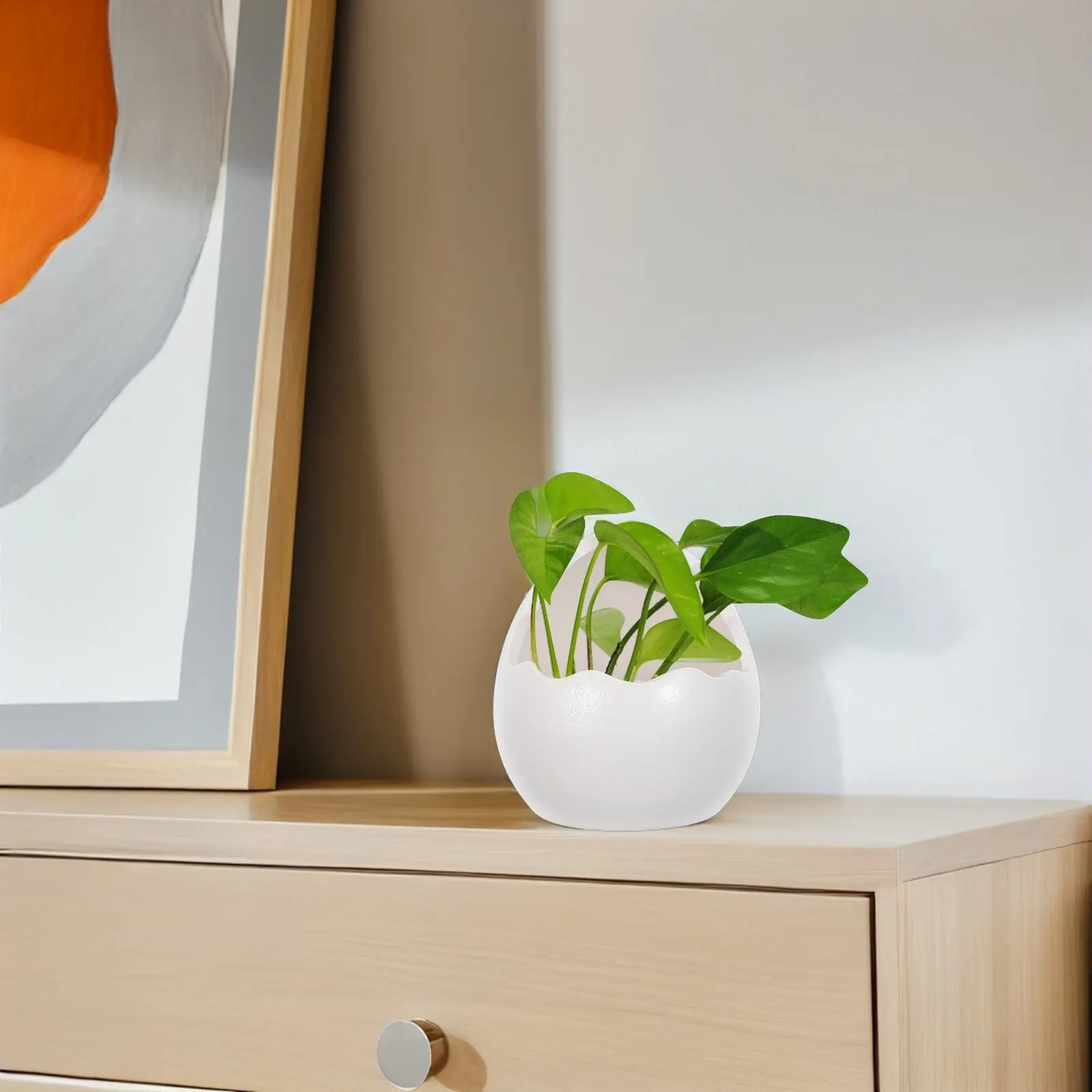 Cute Cracked Egg Ceramic Planter Pot Hanging Succulent Flower Container For Home Desktop Displays And Indoor Plant Collections view 4