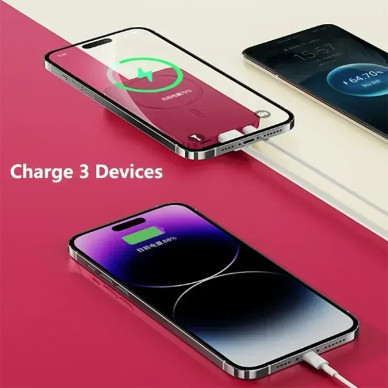 Xiaomi 50000mAh Magnetic Wireless Charger Power Bank Magsafe External Battery Fast Charging PowerBank For Android iPhone 16 15