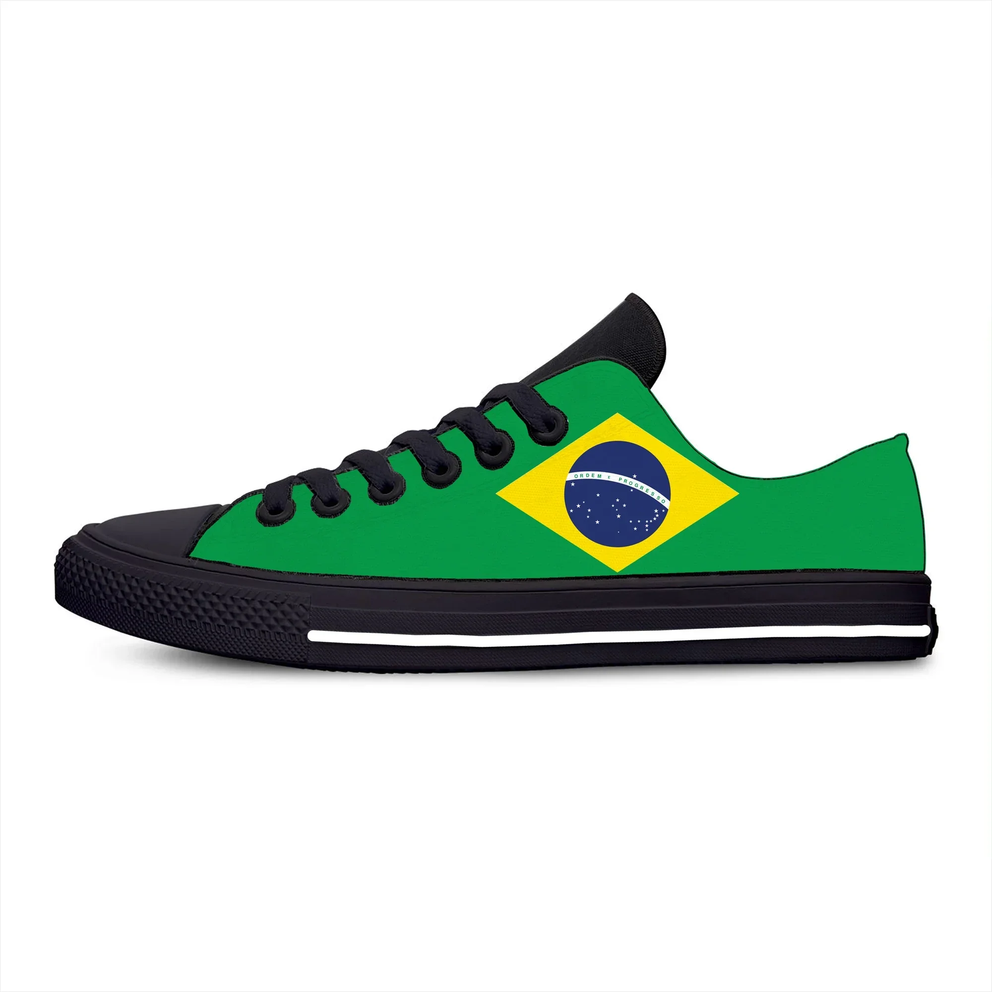 Brazil Flag Low Top Sneakers Mens Womens Teenager Casual Shoes Canvas Running Shoes 3D Printed Breathable Lightweight shoe