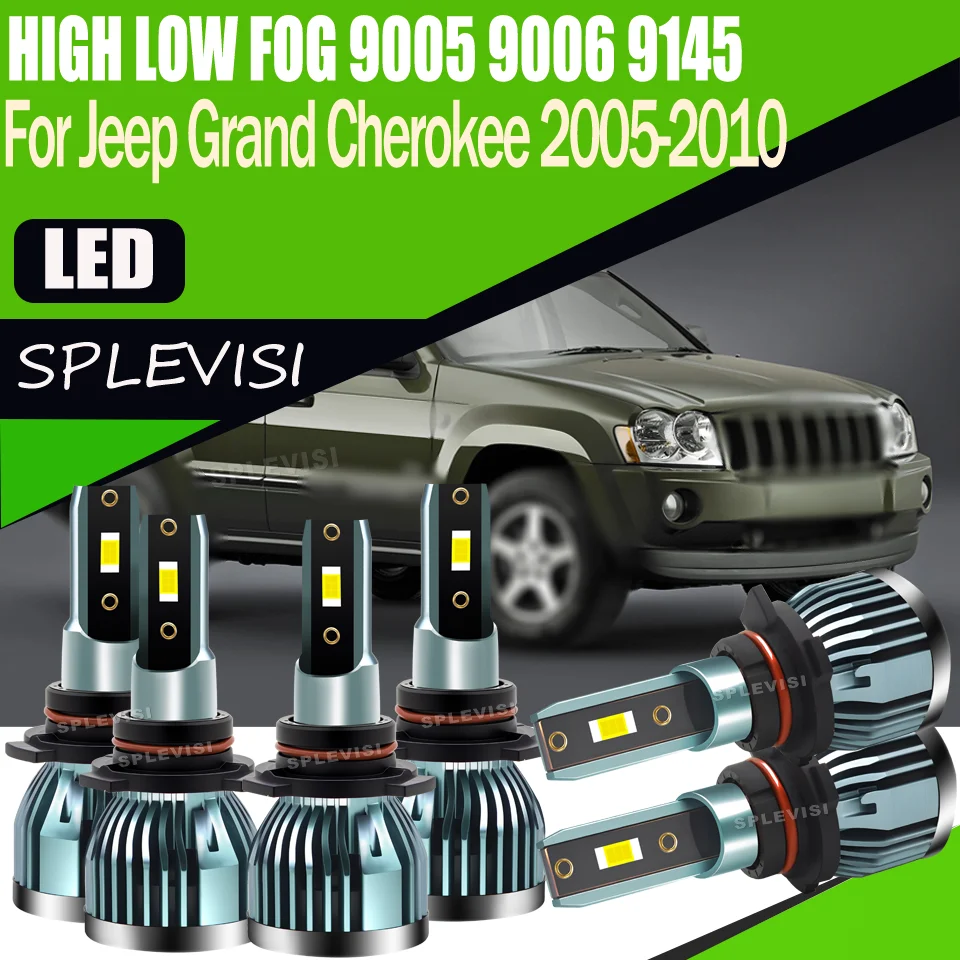 

led Ensuring Safer Night Driving Lifespan 60000hrs 12v Headlight Foglight For Jeep Grand Cherokee 2005 2006 2007 2008 2009 2010