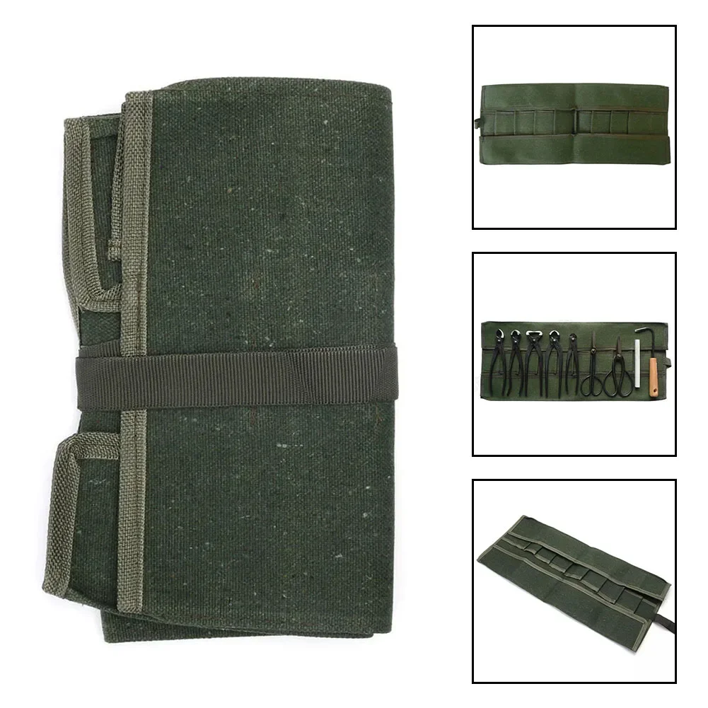 10 Pocket Tool Bag Canvas Tool Roll For Easy Transport Ample Tool Space Compact And Portable Heavy Duty Tool Bag