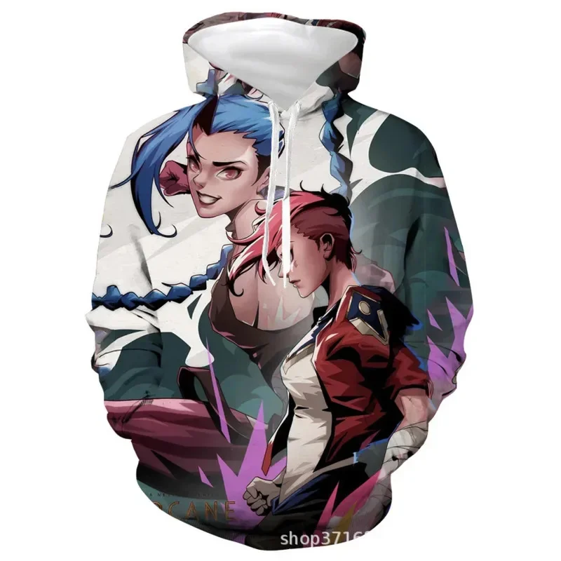 2024 Anime Arcanes Season 2 Printed Hooded Sweatshirt Creative Personality Trend Comfortable Casual Hoodie Children's Gift