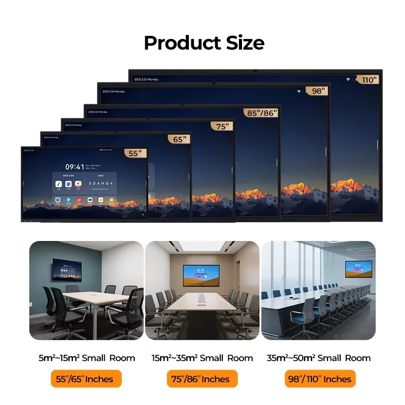 An 85-inch 4K Ultra-high-definition Smart Interactive Touchscreen Whiteboard Suitable for School Classroom Teaching 16+512G