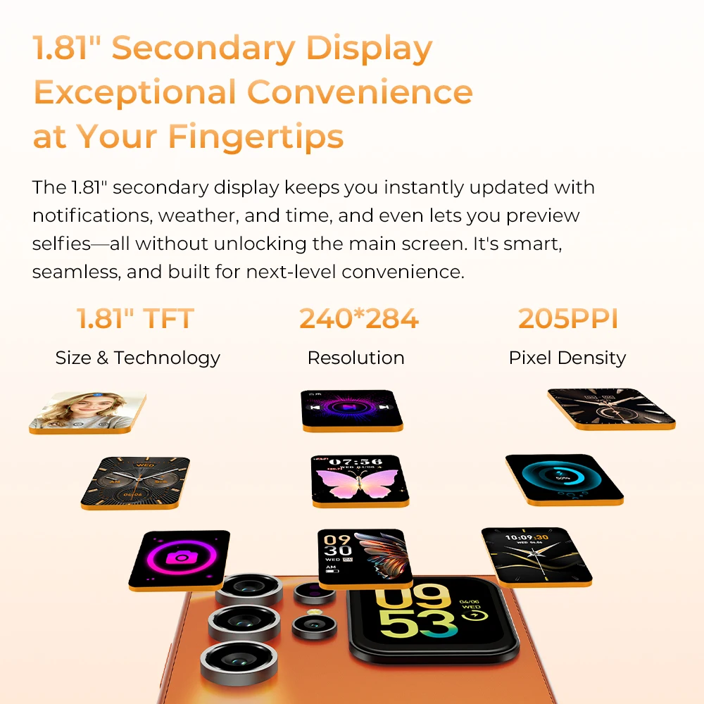 OUKITEL C72 Dual Screen Phone, 16GB RAM 128GB ROM