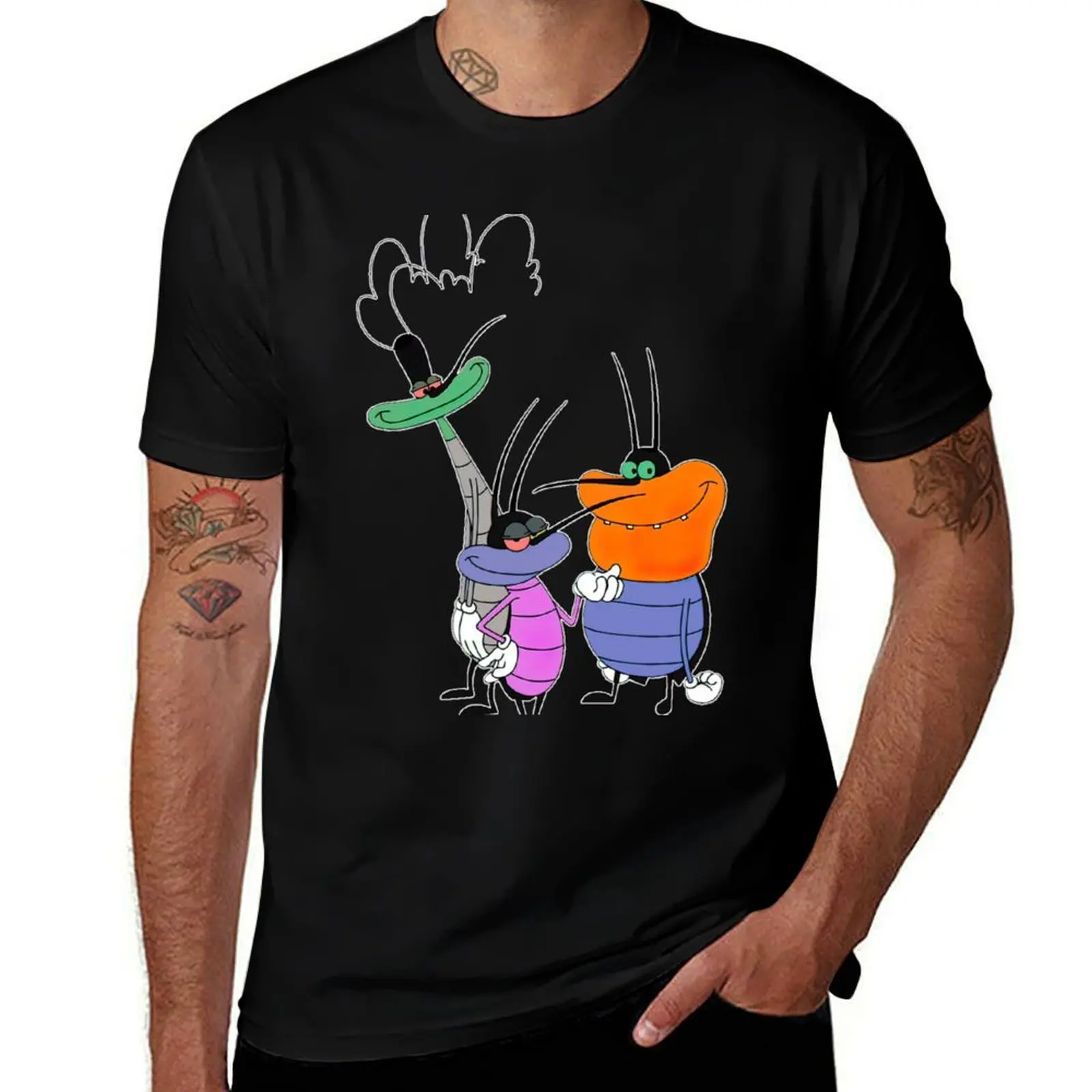 Oggy And The Cockroaches (47) T-Shirt Lightweight Basic Short Sleeve Shirt