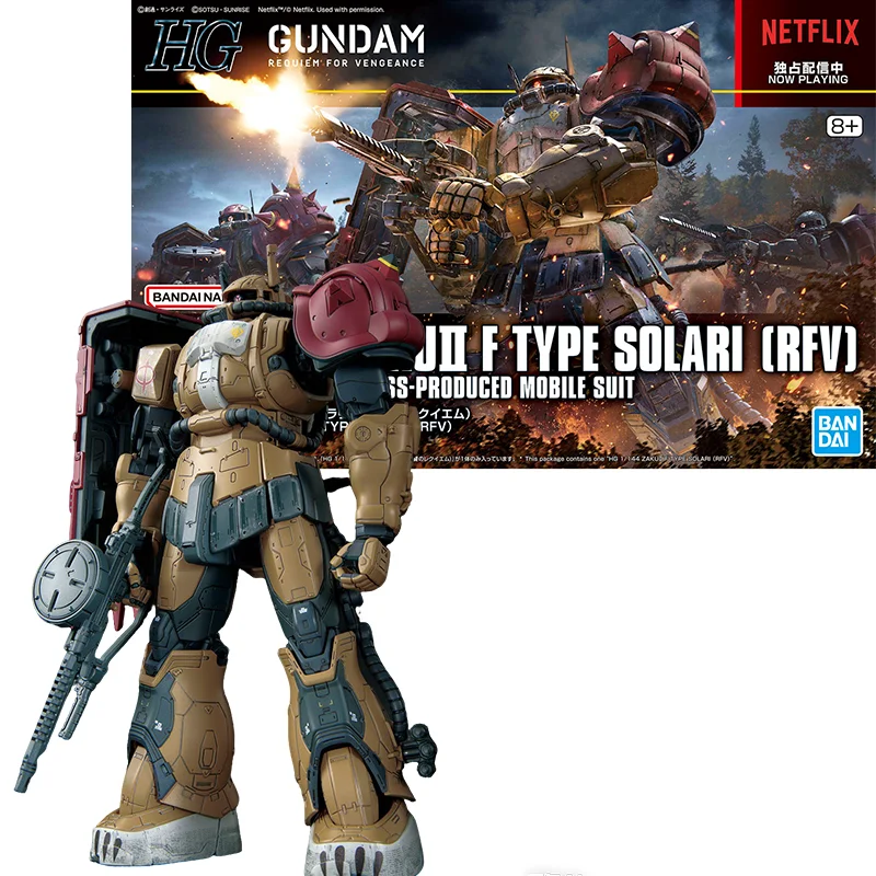 

BANDAI Original ANIME HG 1/144 MS-O6F ZAKUⅡ F TYPE SOLARI [REU] Assembly Plastic Model Action Toys Figures Gifts