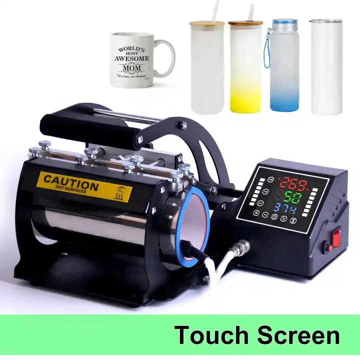 All In One 20 Oz Touch Screen Tumbler Press Sublimation Heat Press Machines For Digital Printing Mugs Bottles Thermos Cups