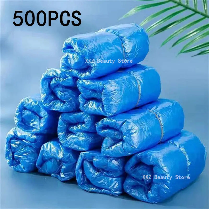 

100/200/500PCS Disposable Plastic Shoe Covers Waterproof Non-Slip Foot Cover for Indoor Construction Workplace Carpet Protection