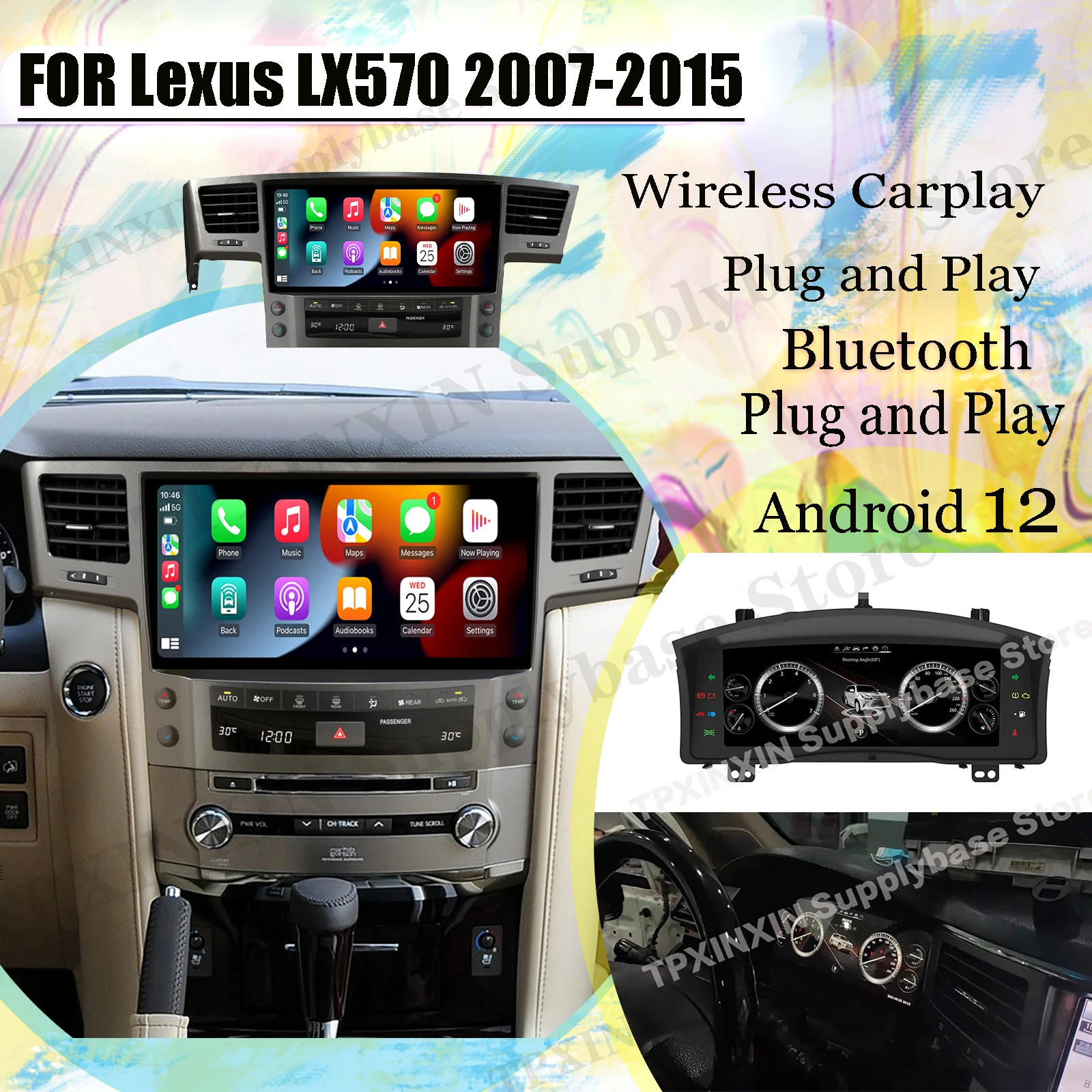 Autoradio Stereo multimediale schermo Android per Lexus LX570 2007 2008 2009 2010 2011 2012 2013 2014 2015 unità principale di navigazione GPS