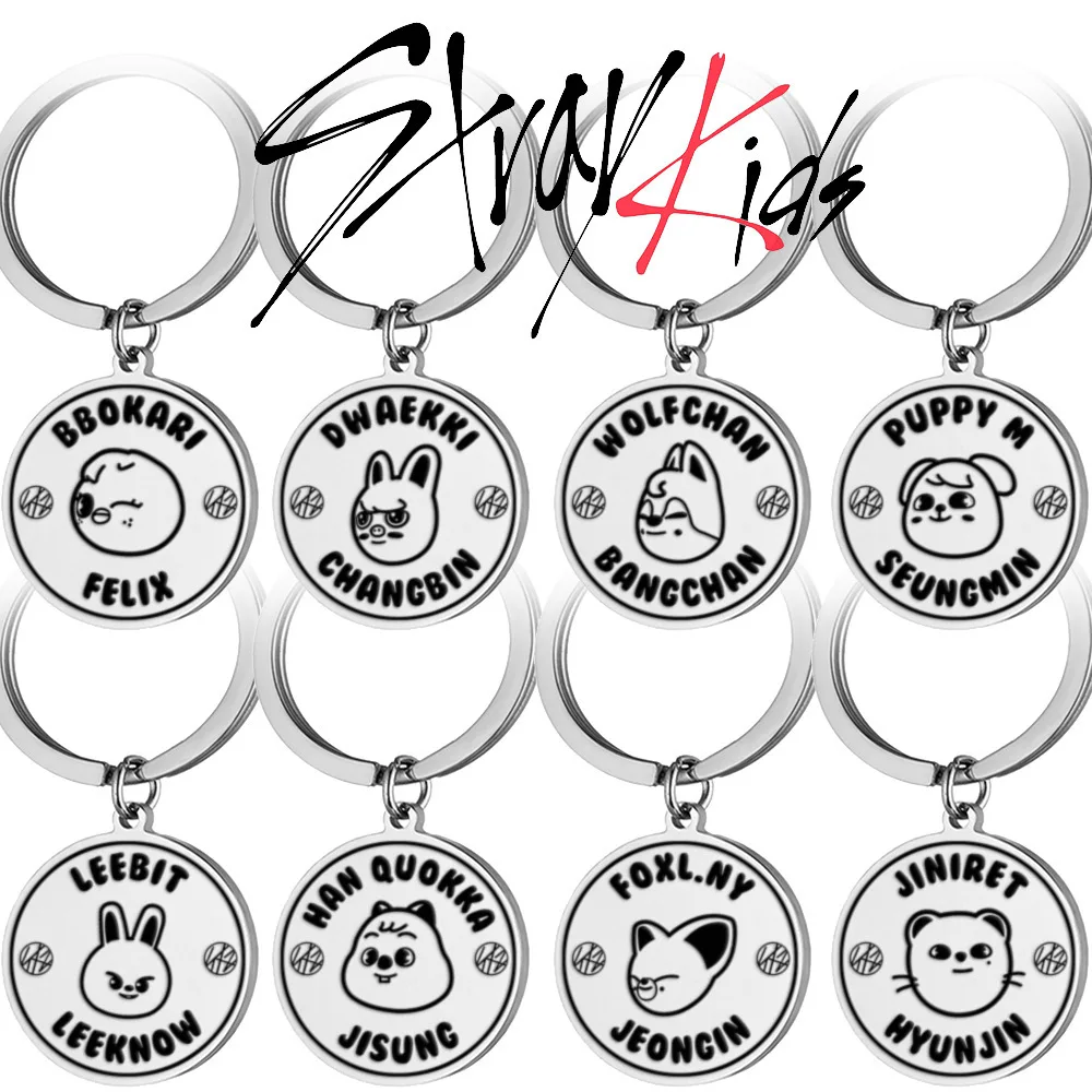 

Лидер продаж, трансграничный брелок Stray Kids SKZOO из нержавеющей стали с гравировкой, подвеска из титановой стали, товары с поддержкой вентилятора, acc