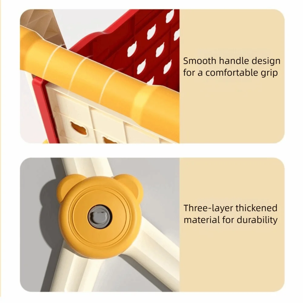 Play Mini Size Shopping Cart Toy Simulated Fruit Food Vegetables Kitchen Playset Handcart Design Supermarket Toy Boys Girls