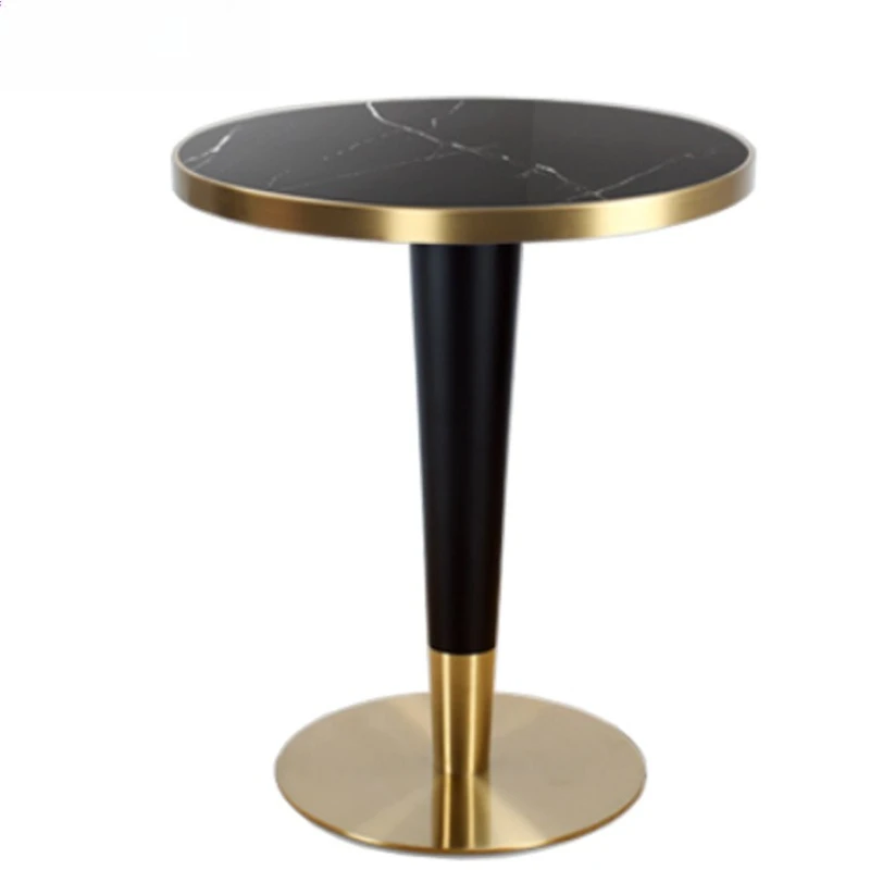 

Light luxury rock slab round negotiation table Internet celebrity dining table Sales office Reception milk tea shop Leisure