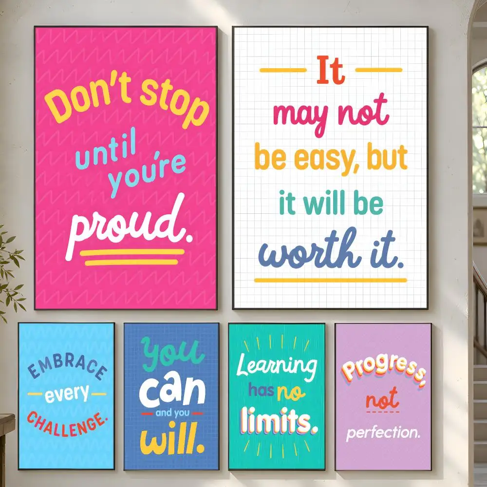 Growth Mindset Quotes Poster Home Artwork For Living Room Bedroom Office Dorm Apartment Gift
