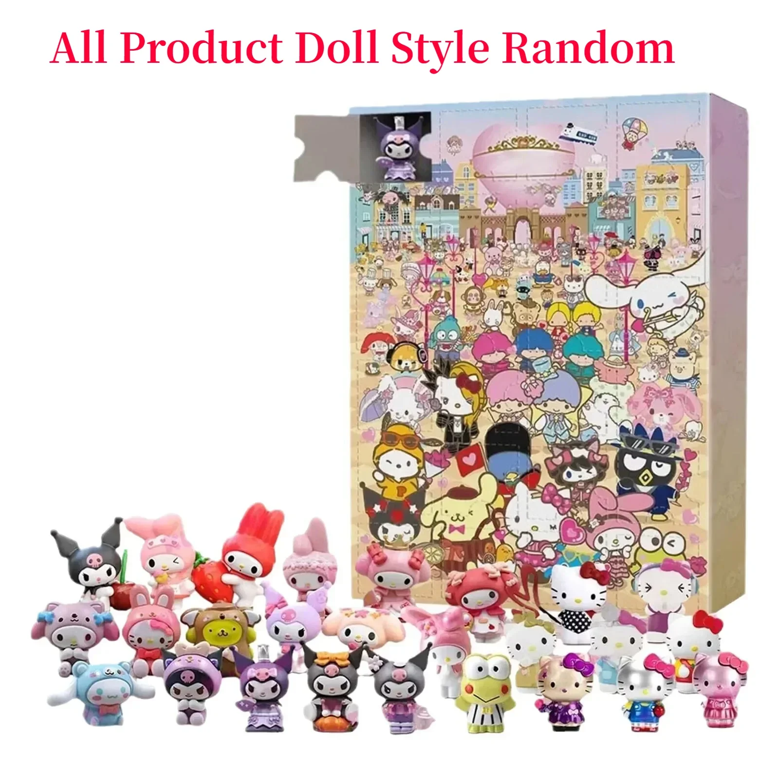 Hello Kitty Sanrio Christmas Advent Calendar Anime Figure Models Juguetes Advent Surprise Toys for Children 2024 Navidad Gift