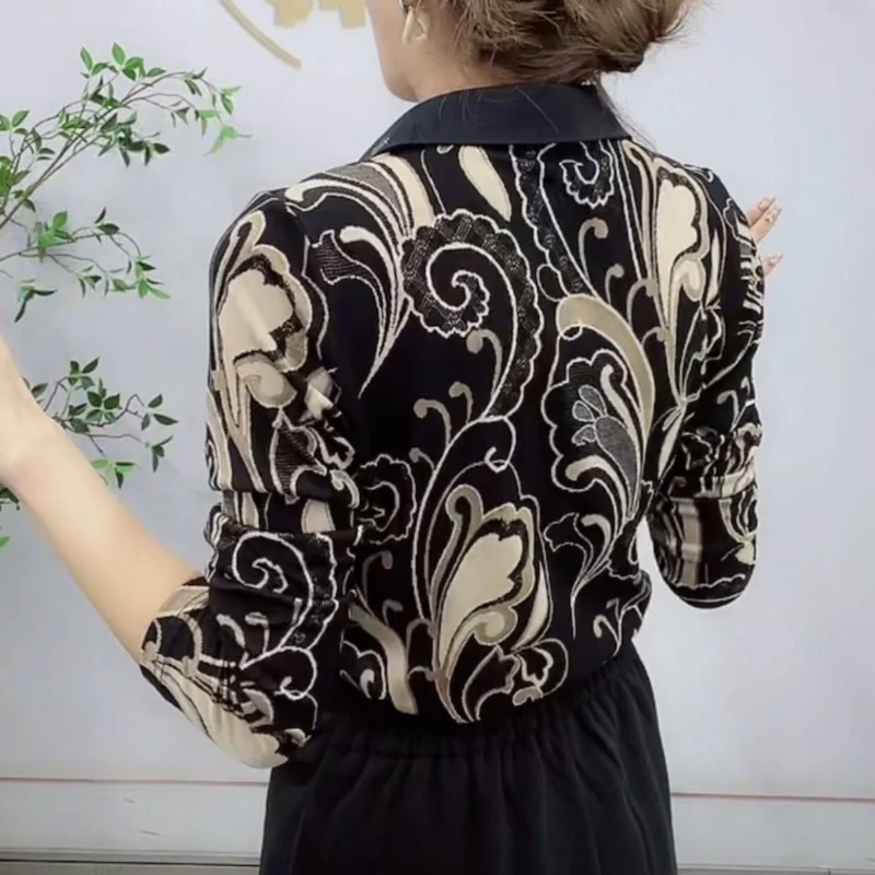 Top con estampado de diamantes para mujer, Top informal básico y salvaje, cómodo y Popular, Moda Para otoño e invierno, 2023