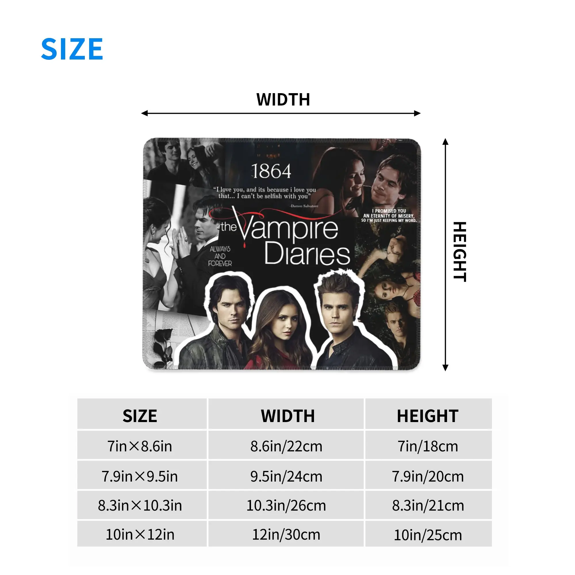 The Vampire Diaries Mouse Pad Computer Keyboard Mouse Mat Gaming PC Laptop Desk Mat Office Accessories Table Mats