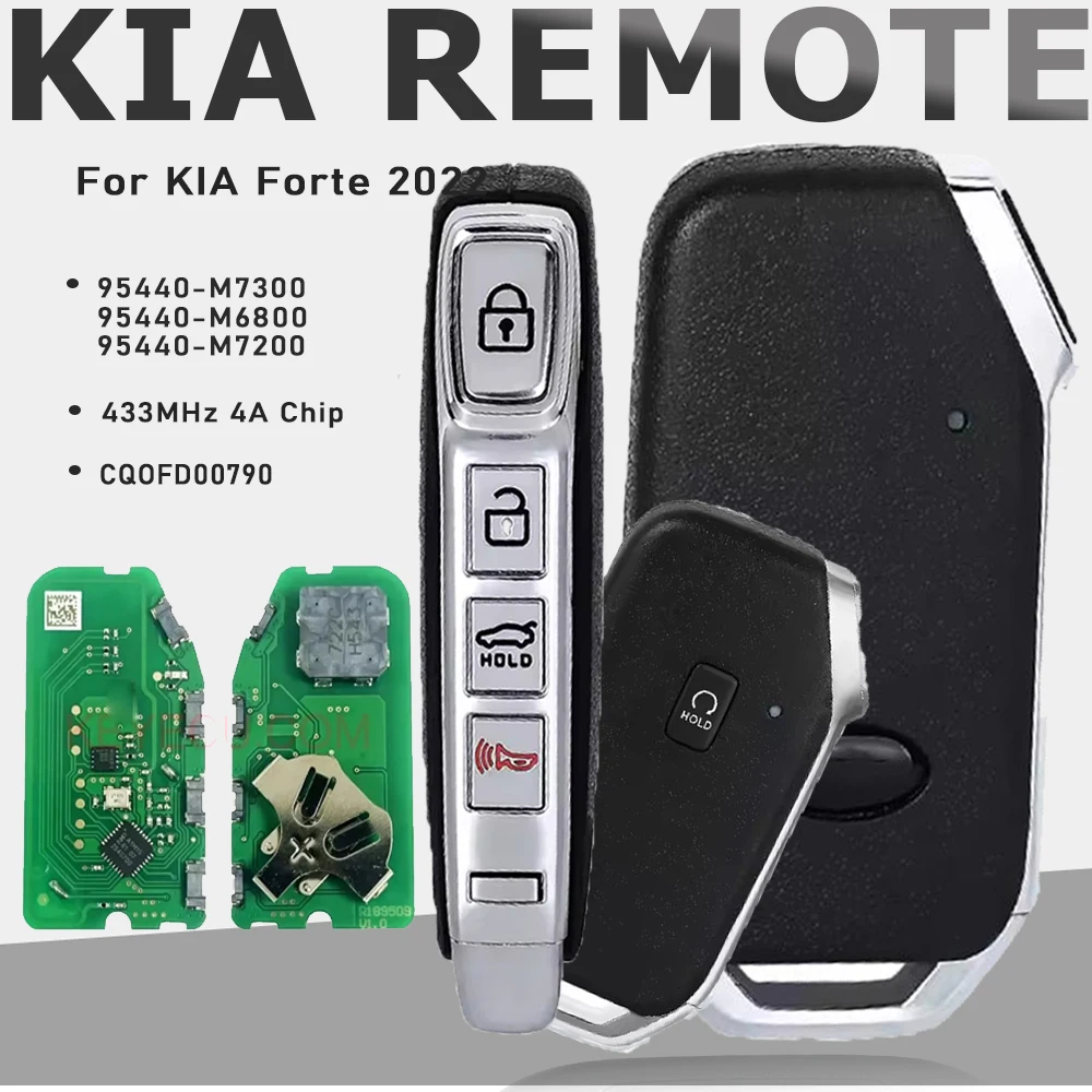 

KEYECU 95440-M7300 95440-M6800 95440-M7200 4/5 кнопок умный дистанционный брелок 4A 433 МГц бесконтактный контроль для KIA Forte 2021 2022