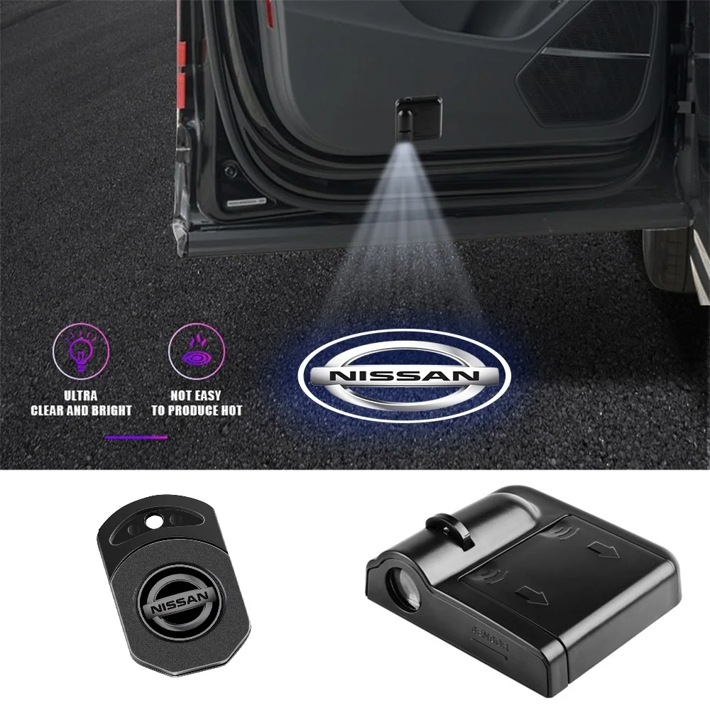 1/2Pcs Car Door Welcome Light Laser Projector Courtesy Lamps Acessories For Nissan Nismo Xtrail Qashqai J10 J11 Note Juke Sentra