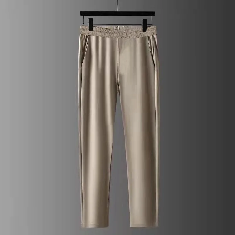 2023 Summer New Men's Fashion Solid Color Two-Piece Men's Casual Loose Comfortable Breathable High-Quality Plus Size Suit M-4XL