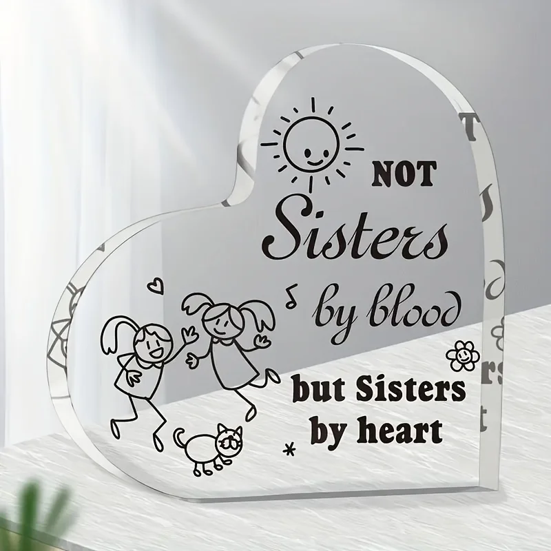 1pc Plaque, Friendship Heart Acrylic Keepsake (3.9