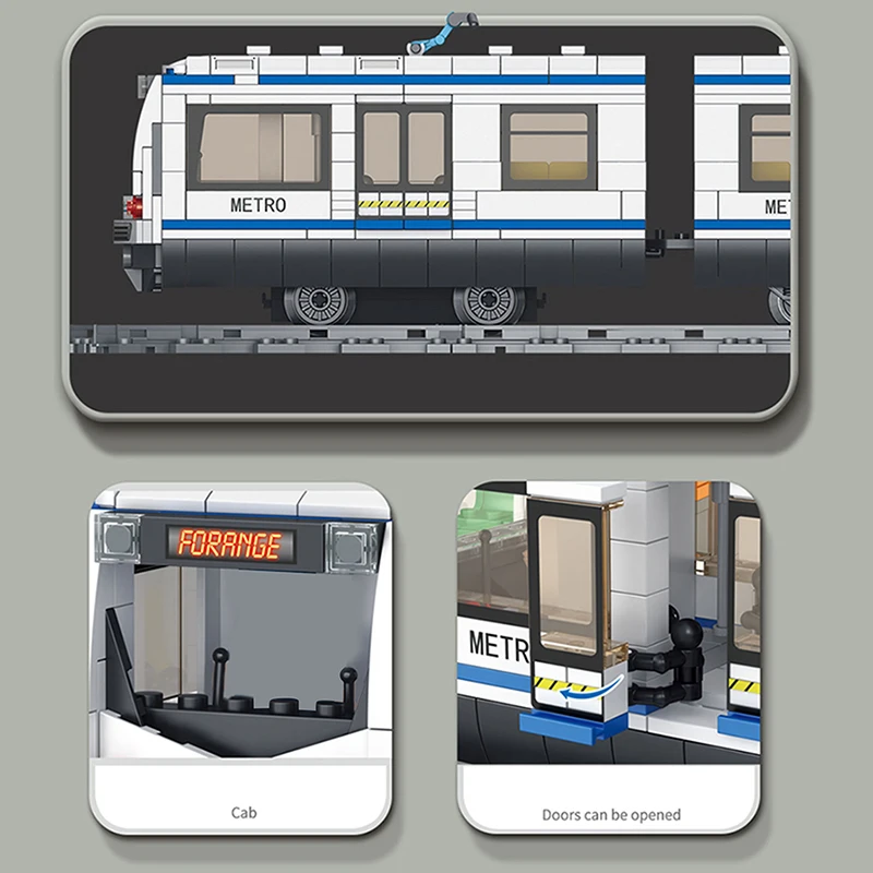Techniczne miejskie kolejki kolejowe klocki stacja metra pojazd montaż cegieł zabawki prezent dla dzieci dzieci chłopcy