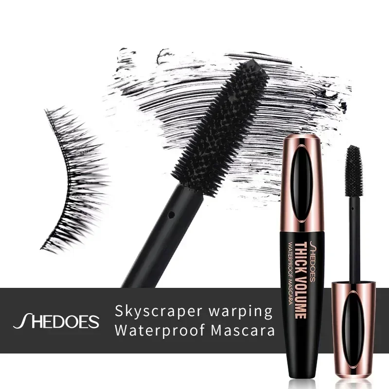 Shedoes Waterproof Dense Mascara Natural Curly Lengthening Eyelash Fashion High-capacity Durable Thick Volume Black Mascara 10ml