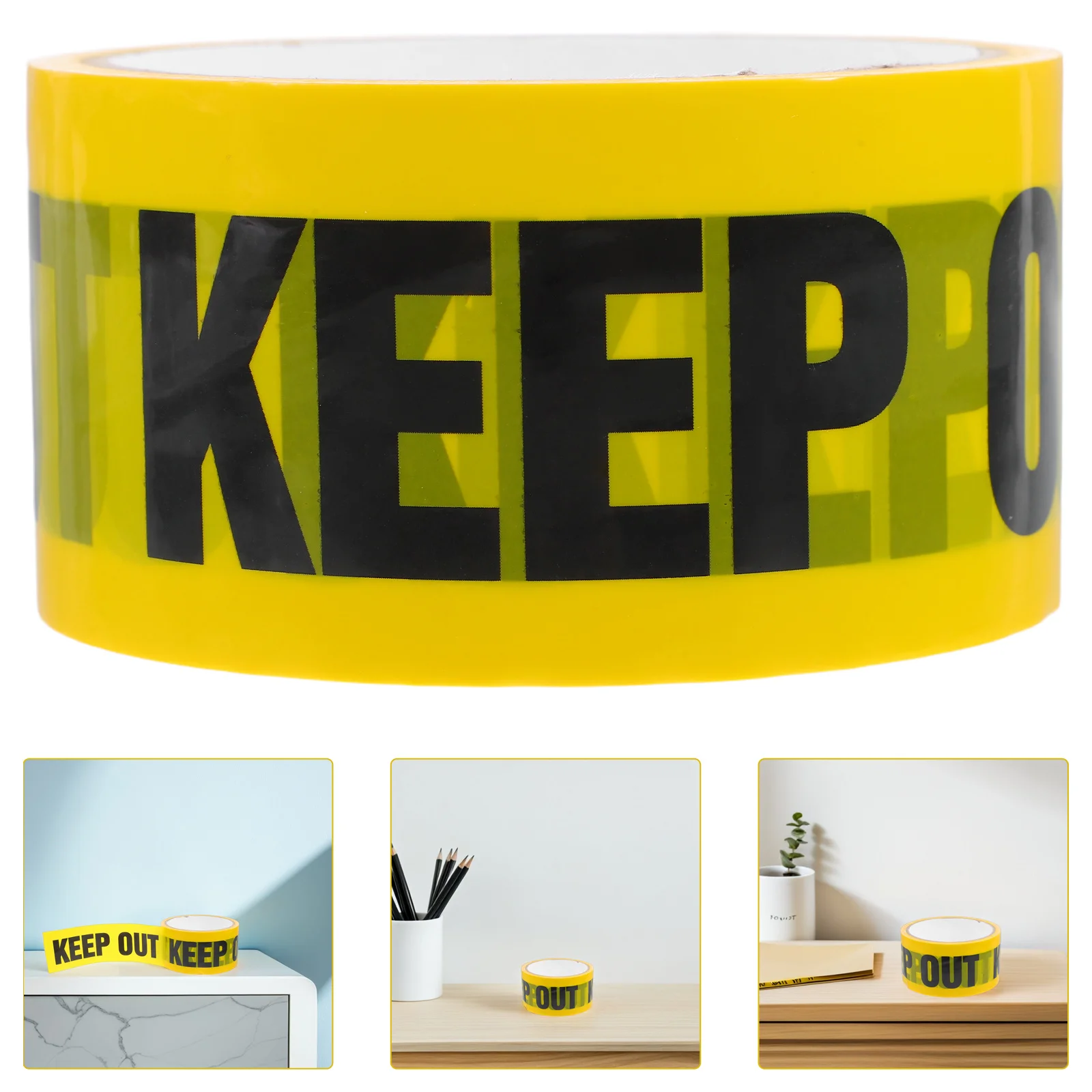 

1 Roll Yellow Safety Heavy Duty Barrier Roll For Construction Sites Roads Warning Tape Self Adhesive Sticker Weatherproof Safety