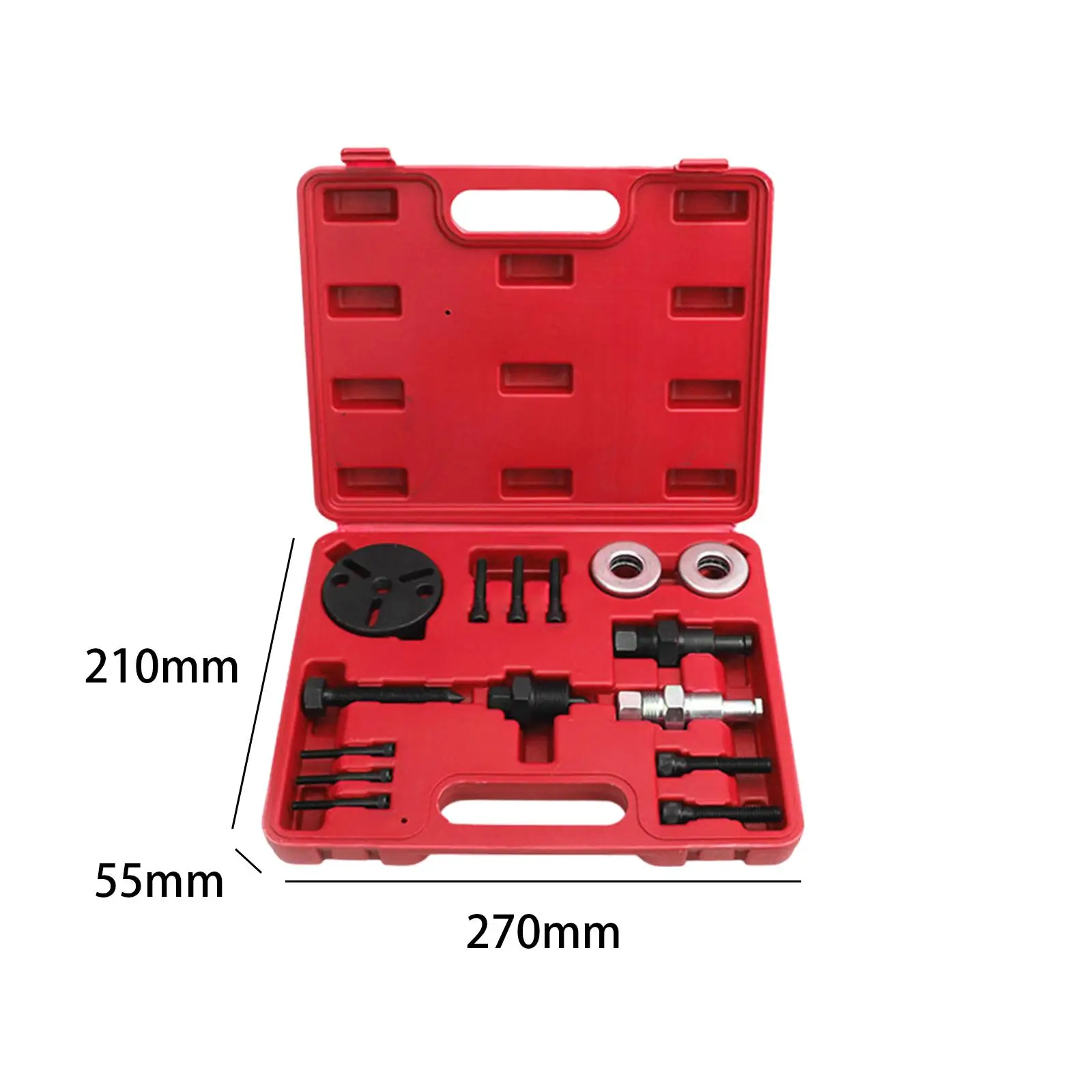 A/C Compressor Clutch Rebuild Removal Tool Set Comprehensive Clutch Puller Organized Tool Set for Vehicles Air Conditioning