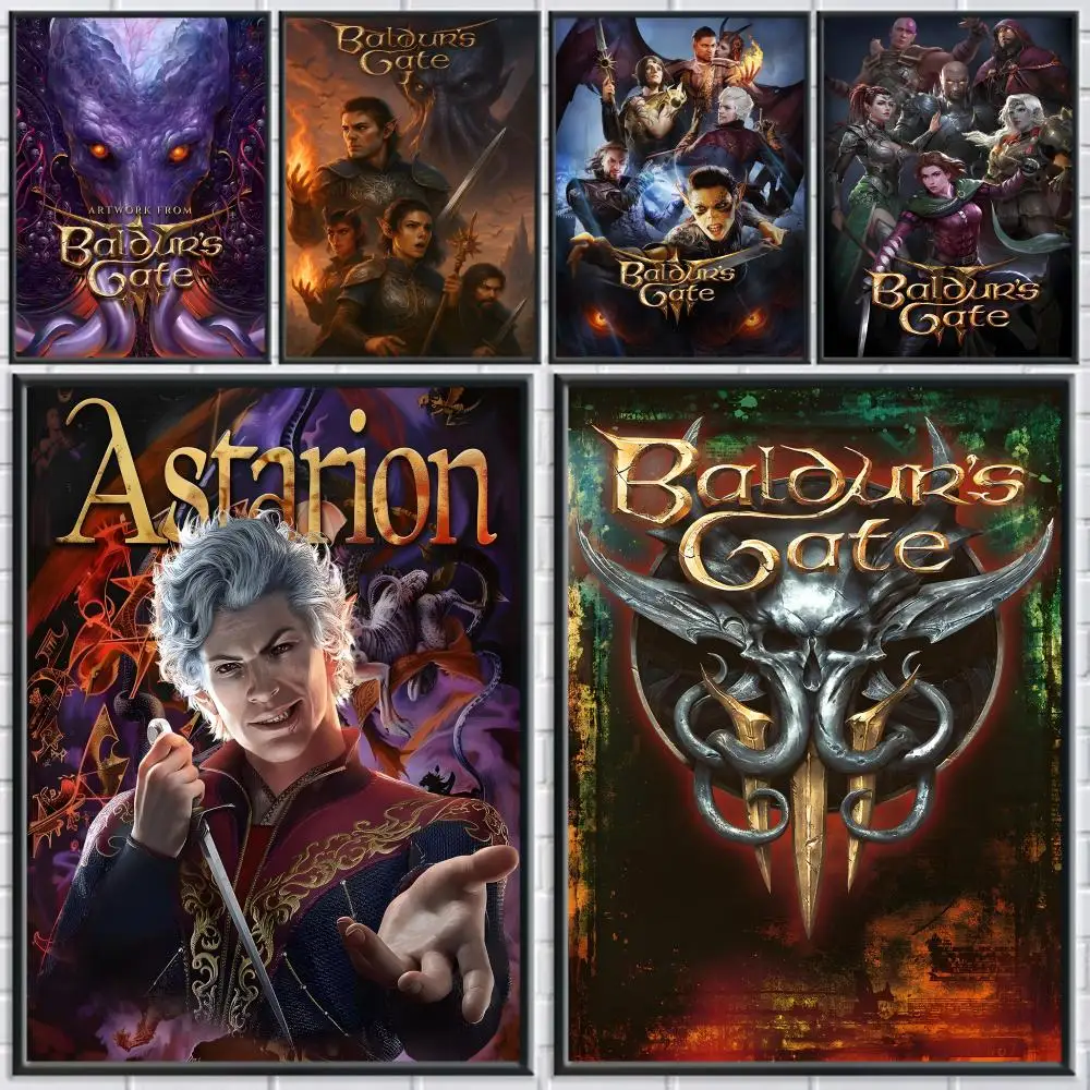 B-Baldurs Gate 3 Poster Stickers Mural Painting Self-Adhesiv