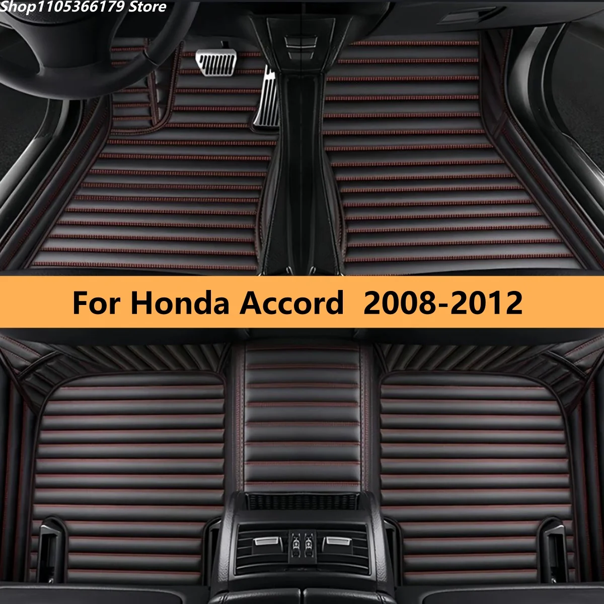 

Коврики из кожи для автомобиля Honda Accord 2008-2012 годов, полный комплект, коврики для пола, автомобильные аксессуары.
