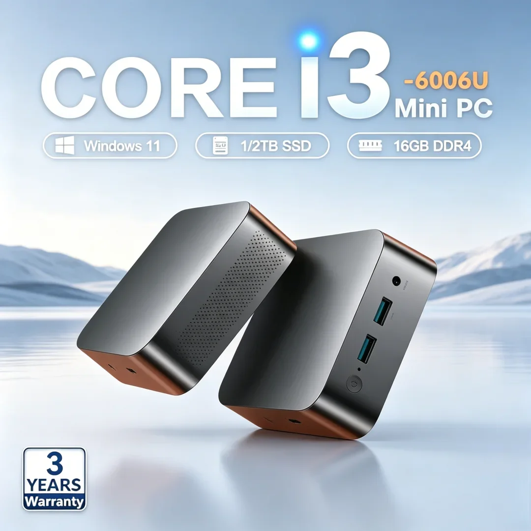 Niche Refined MINI PC Windows 11 Pro Core I3 6006U 32GB RAM 1TB 2TB SSD WIFI 6 BT5.2 4K HD Trendy E-sports Office Reading Micro