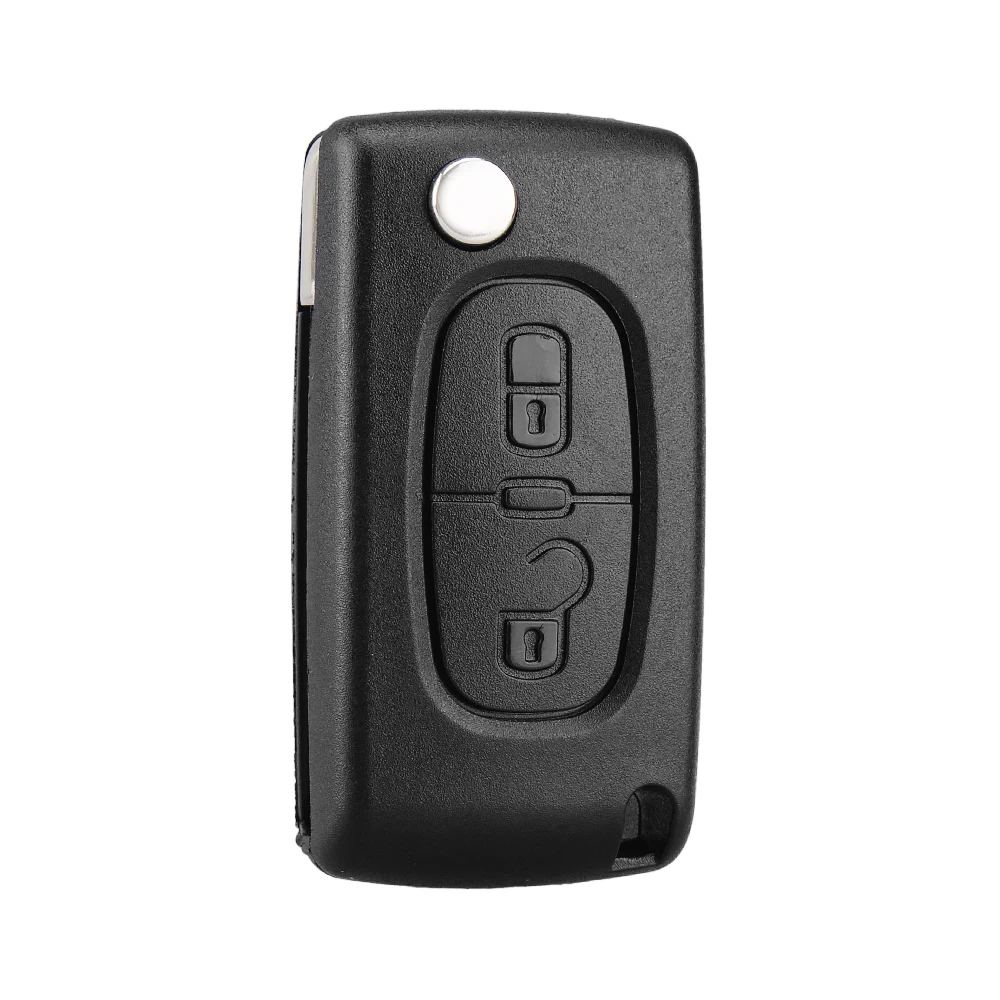 KEYYOU nuovo portachiavi a conchiglia pieghevole a 2 pulsanti per telecomando per Peugeot 107 207 307 308 407 807 CE0536 VA2 lama