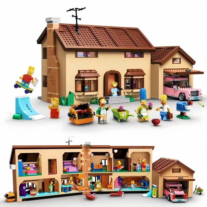 2026 New Products Simpson Supermarket Spot Supermarket Home Model Desktop Decoration 71016pcs Children's Birthday Christmas Gift