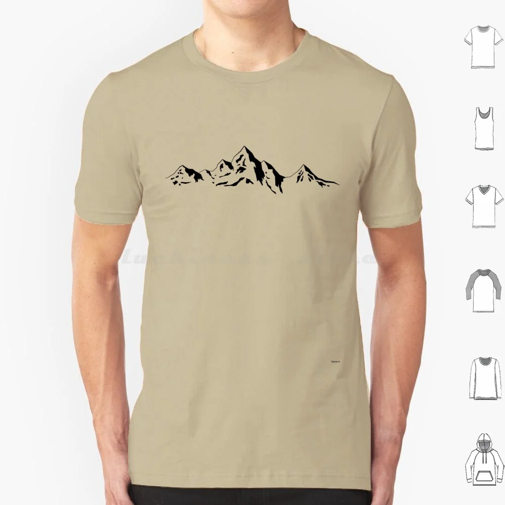 Mountain Silhouette T Shirt Men Women Kids 6Xl Mountain Outdoors Mountains Snowcap Silhouette Colorado Tennessee California