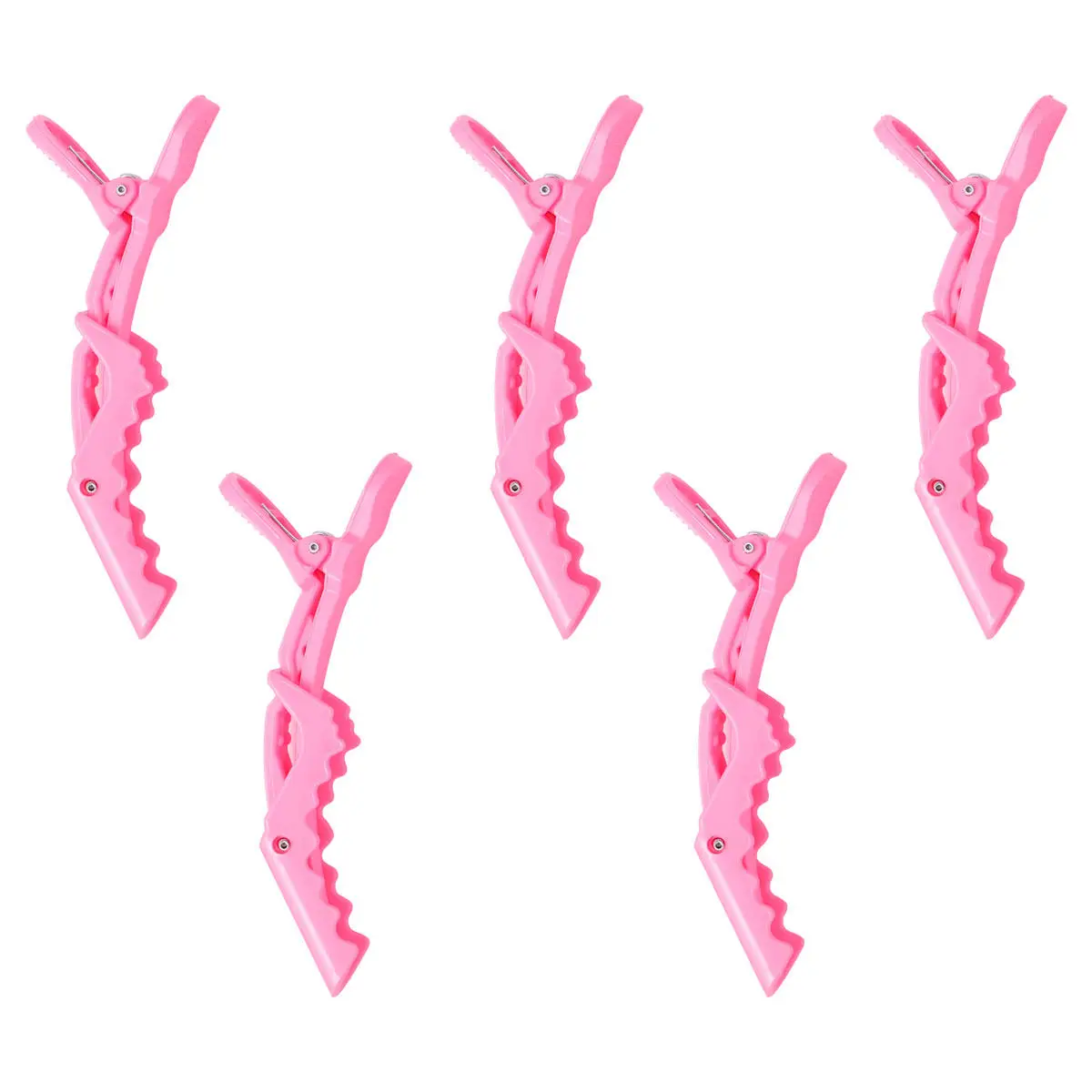 

15Pcs Hairdressing Clips Portable Plastic Alligator Clamps for Salon Home Barber Hair Styling Partition Locating Clips Pink